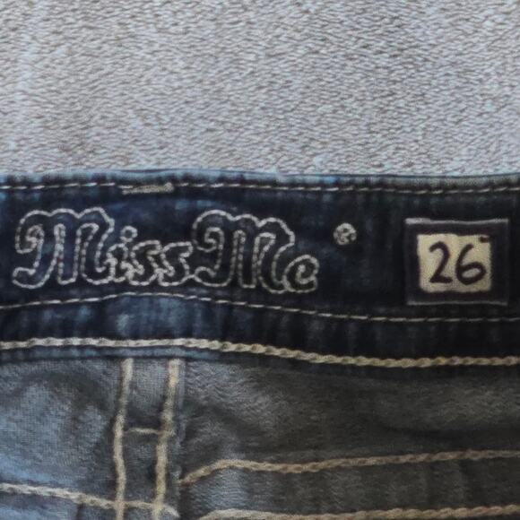 Miss Me Signature Bootcut Jeans Embellished Wings Distressed Women’s 26 - Picture 5 of 9